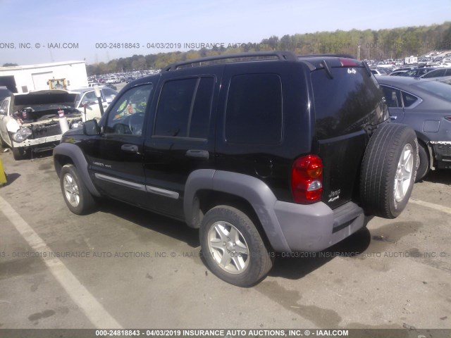 1J4GL48K03W567968 - 2003 JEEP LIBERTY SPORT/FREEDOM BLACK photo 3