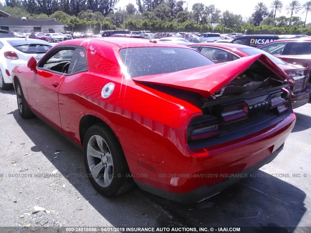 2C3CDZAG1FH718182 - 2015 DODGE CHALLENGER SXT RED photo 3