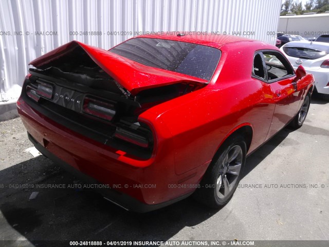 2C3CDZAG1FH718182 - 2015 DODGE CHALLENGER SXT RED photo 4