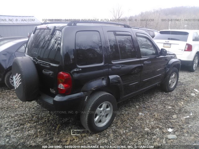 1J8GL58K92W153834 - 2002 JEEP LIBERTY LIMITED BLACK photo 4