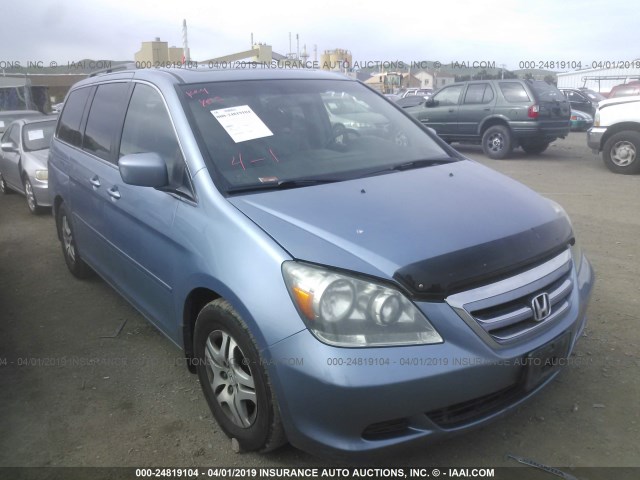 5FNRL38757B102858 - 2007 HONDA ODYSSEY EXL BLUE photo 1