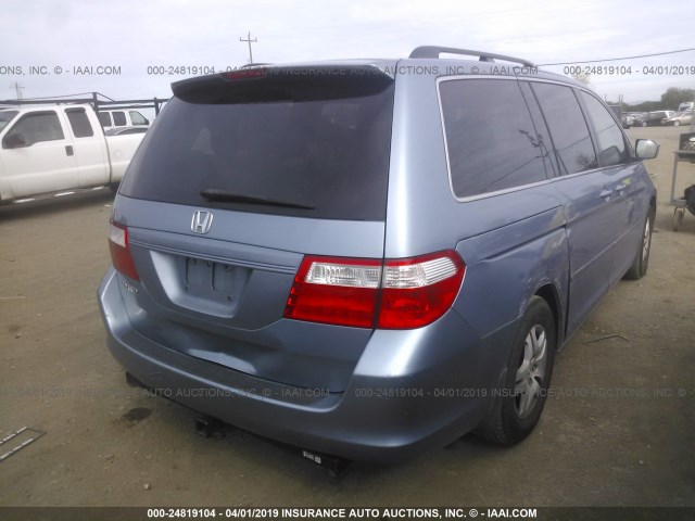 5FNRL38757B102858 - 2007 HONDA ODYSSEY EXL BLUE photo 4