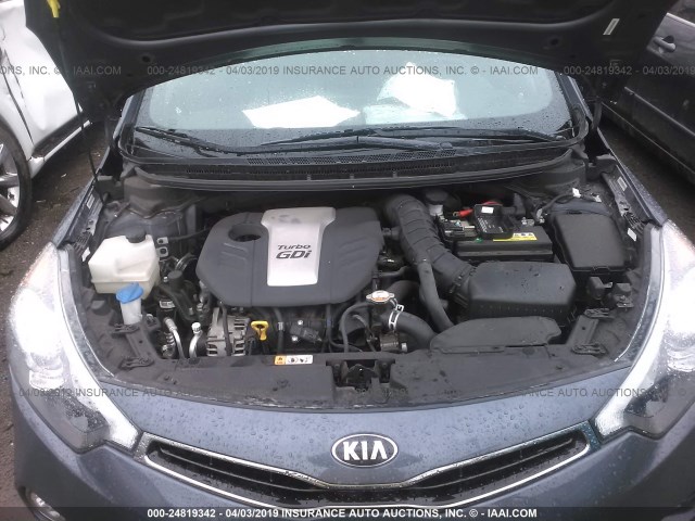 KNAFZ5A35F5359696 - 2015 KIA FORTE SX GRAY photo 10