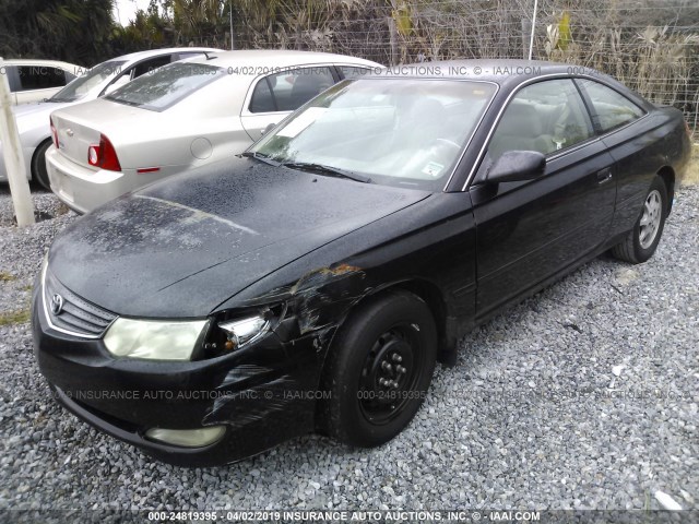 2T1CE22P82C003113 - 2002 TOYOTA CAMRY SOLARA SE BLACK photo 2