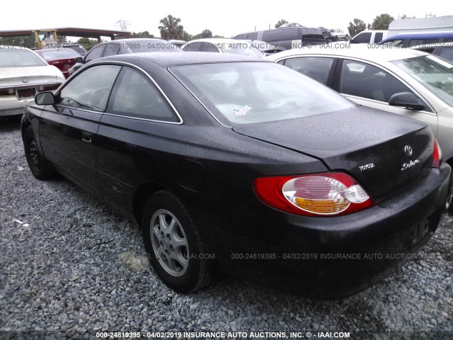 2T1CE22P82C003113 - 2002 TOYOTA CAMRY SOLARA SE BLACK photo 3