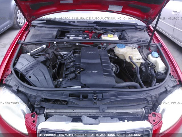 WAUAF78E38A004574 - 2008 AUDI A4 2.0T RED photo 10