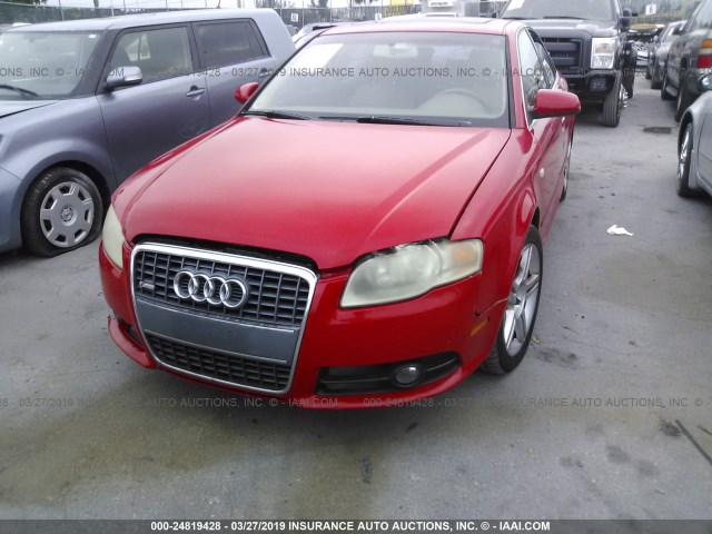 WAUAF78E38A004574 - 2008 AUDI A4 2.0T RED photo 6