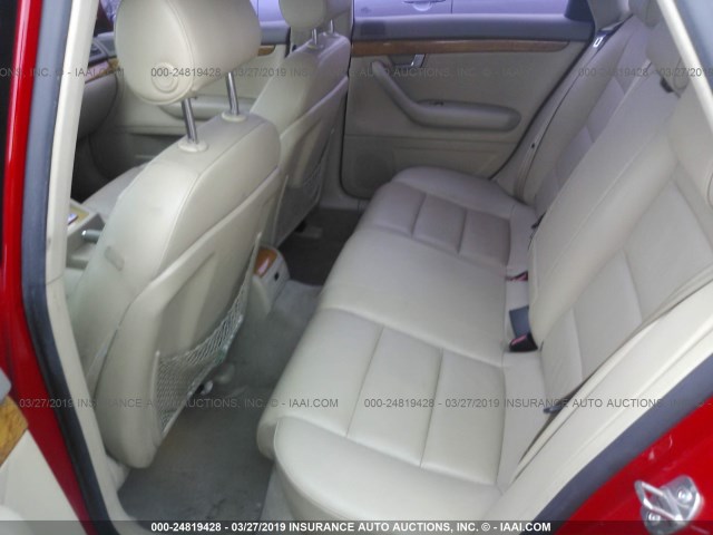 WAUAF78E38A004574 - 2008 AUDI A4 2.0T RED photo 8