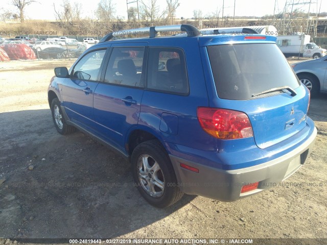 JA4LZ31GX3U109900 - 2003 MITSUBISHI OUTLANDER LS BLUE photo 3