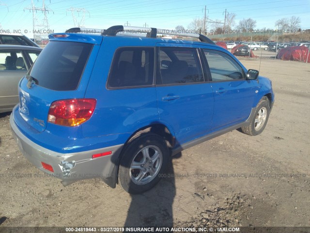 JA4LZ31GX3U109900 - 2003 MITSUBISHI OUTLANDER LS BLUE photo 4