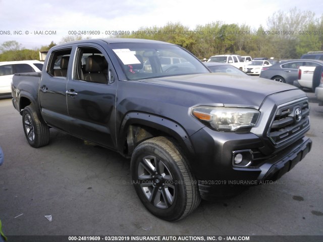 3TMEZ5CN7GM019085 - 2016 TOYOTA TACOMA DOUBLE CAB/LTD GRAY photo 1