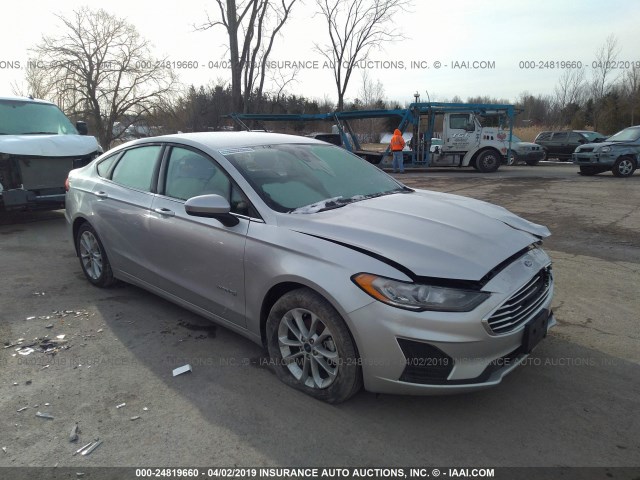 3FA6P0LU6KR106417 - 2019 FORD FUSION HYBRID SILVER photo 1