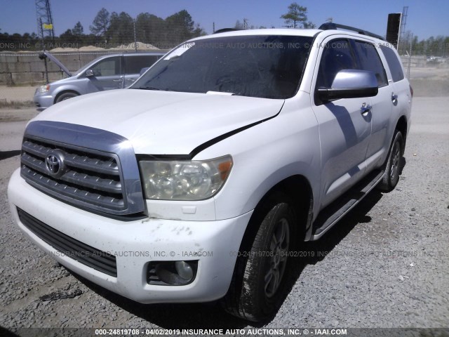 5TDZY68A88S008453 - 2008 TOYOTA SEQUOIA LIMITED WHITE photo 2