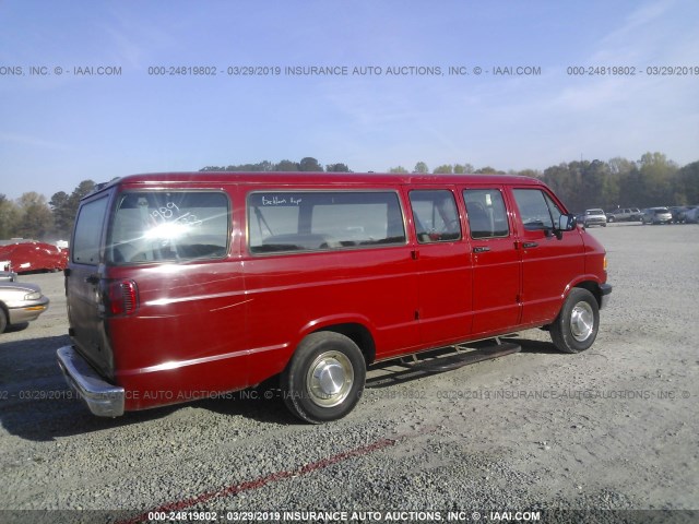 2B5WB35Y3TK100691 - 1996 DODGE RAM WAGON B3500 RED photo 4