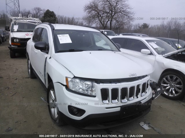 1C4NJCBAXCD559367 - 2012 JEEP COMPASS SPORT WHITE photo 1