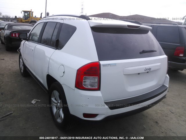 1C4NJCBAXCD559367 - 2012 JEEP COMPASS SPORT WHITE photo 3