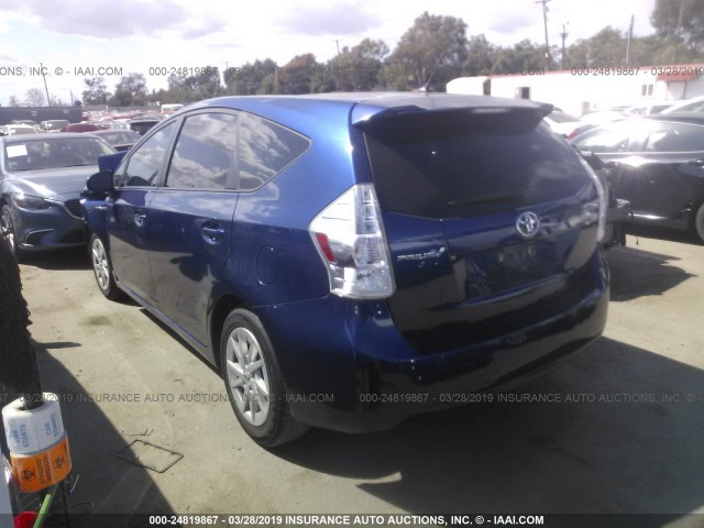 JTDZN3EU6D3196312 - 2013 TOYOTA PRIUS V BLUE photo 3