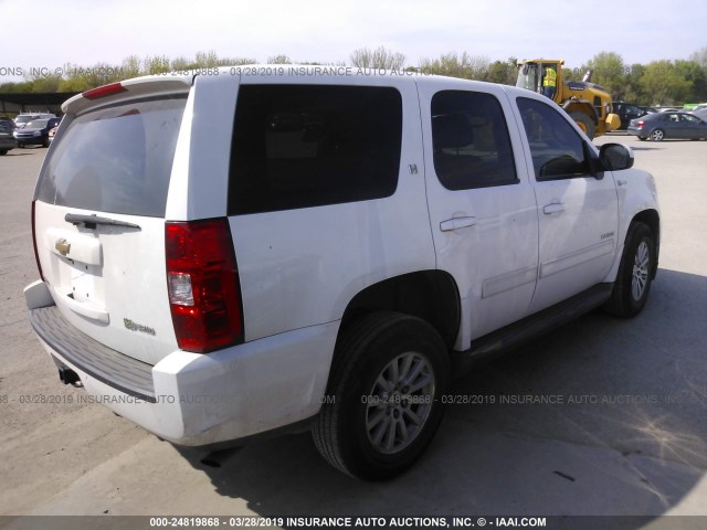 1GNUKDDJ0AR264667 - 2010 CHEVROLET TAHOE HYBRID WHITE photo 4