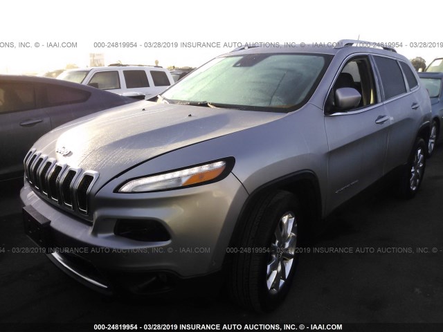 1C4PJMDS8FW692643 - 2015 JEEP CHEROKEE LIMITED SILVER photo 2