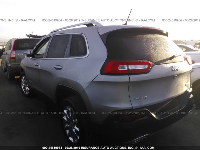 1C4PJMDS8FW692643 - 2015 JEEP CHEROKEE LIMITED SILVER photo 3