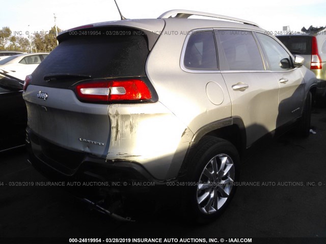 1C4PJMDS8FW692643 - 2015 JEEP CHEROKEE LIMITED SILVER photo 4