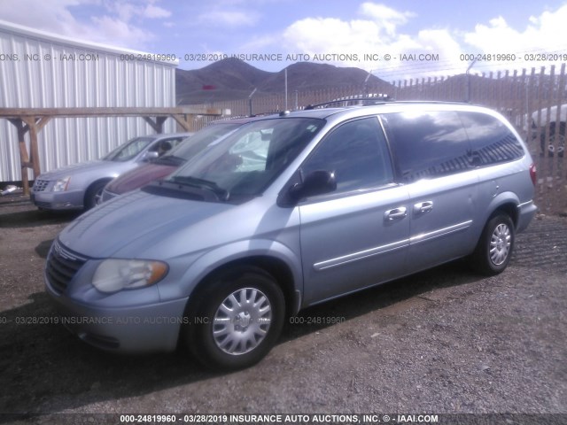 2C4GP44R35R446389 - 2005 CHRYSLER TOWN & COUNTRY LX BLUE photo 2