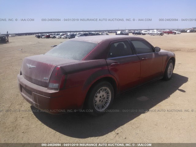 2C3KA43R27H648005 - 2007 CHRYSLER 300 RED photo 4