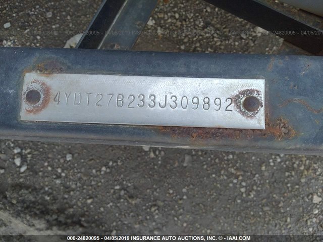 4YDT27B233J309892 - 2003 KEYSTONE HORNET WHITE photo 9