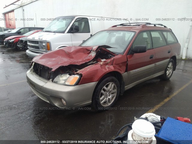 4S3BH675447613192 - 2004 SUBARU LEGACY OUTBACK AWP RED photo 2