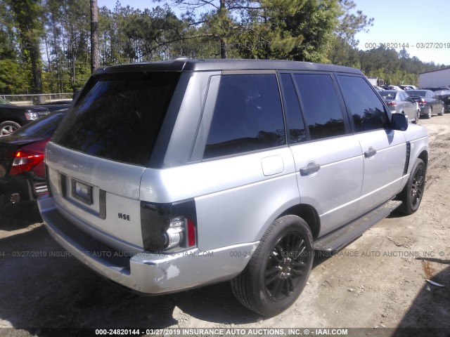 SALME1D45AA308002 - 2010 LAND ROVER RANGE ROVER HSE SILVER photo 4