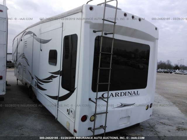 4X4FCAL25CG098260 - 2012 CARDINAL 5TH WHEEL  WHITE photo 3