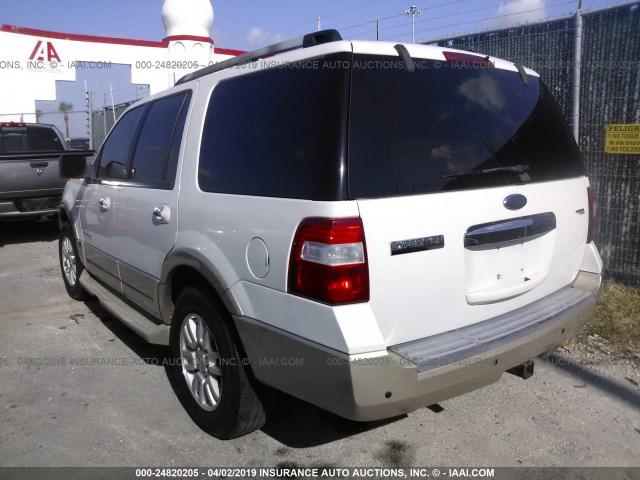 1FMFU17568LA62045 - 2008 FORD EXPEDITION EDDIE BAUER WHITE photo 3