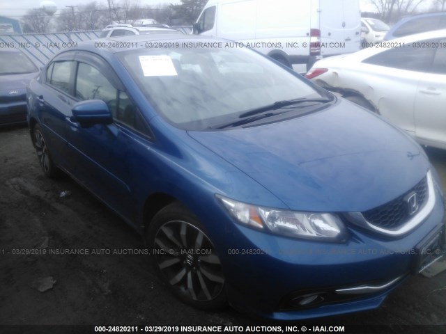 19XFB2F94FE019219 - 2015 HONDA CIVIC EXL BLUE photo 1