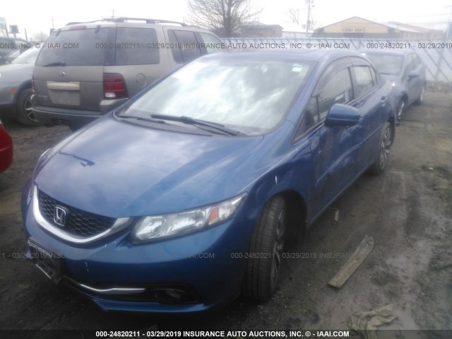 19XFB2F94FE019219 - 2015 HONDA CIVIC EXL BLUE photo 2