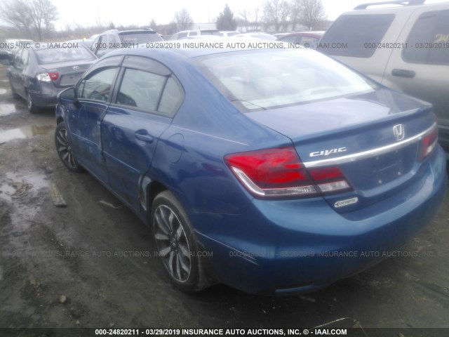 19XFB2F94FE019219 - 2015 HONDA CIVIC EXL BLUE photo 3