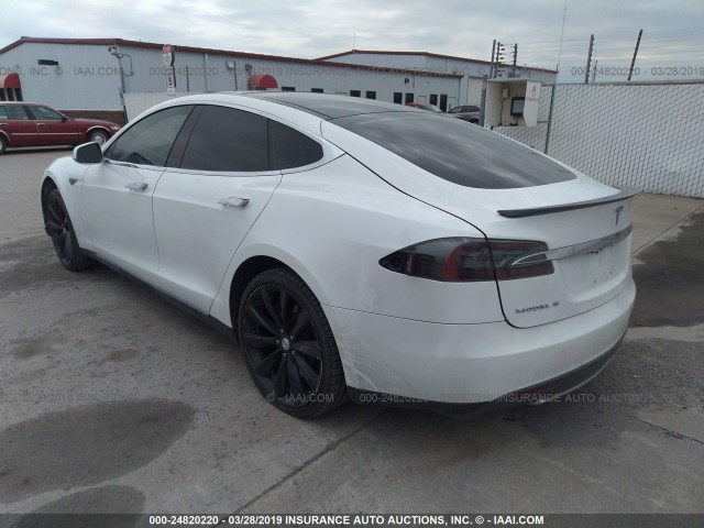 5YJSA1CN1DFP06338 - 2013 TESLA MODEL S WHITE photo 3