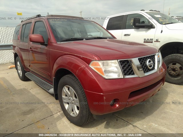 5N1AR18U15C738527 - 2005 NISSAN PATHFINDER LE/SE/XE MAROON photo 1