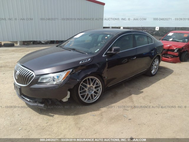 1G4GB5G36EF229000 - 2014 BUICK LACROSSE BURGUNDY photo 2