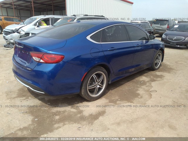 1C3CCCABXFN674419 - 2015 CHRYSLER 200 LIMITED BLUE photo 4