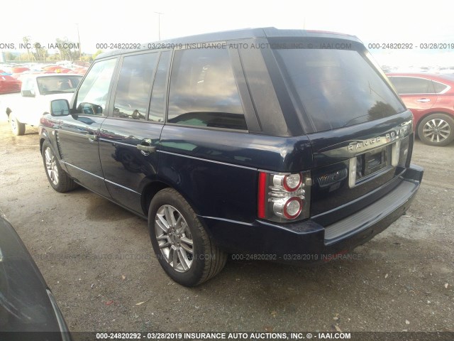 SALME1D47BA331251 - 2011 LAND ROVER RANGE ROVER HSE BLUE photo 3