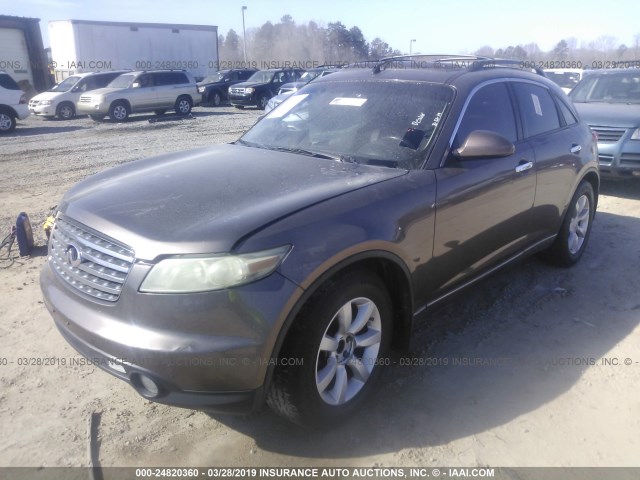 JNRAS08U05X108283 - 2005 INFINITI FX35 BROWN photo 2