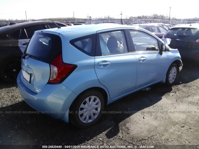 3N1CE2CP0EL408420 - 2014 NISSAN VERSA NOTE S/S PLUS/SV/SL BLUE photo 4