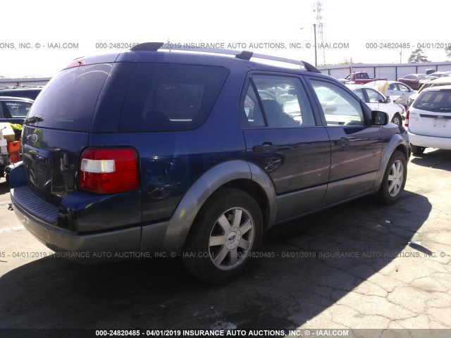 1FMZK01175GA05618 - 2005 FORD FREESTYLE SE BLUE photo 4