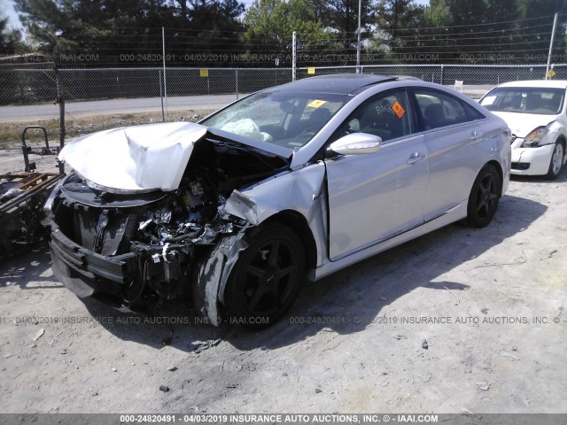 KMHEC4A43CA024633 - 2012 HYUNDAI SONATA HYBRID SILVER photo 2