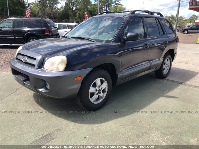 KM8SC13E35U892267 - 2005 HYUNDAI SANTA FE GLS/LX Dark Blue photo 2