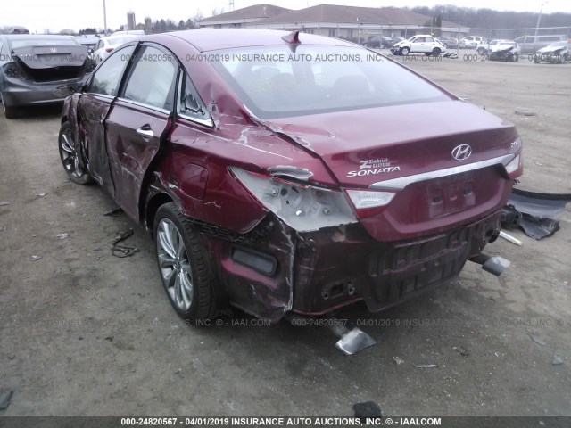 5NPEC4AB1BH215493 - 2011 HYUNDAI SONATA SE/LIMITED RED photo 3