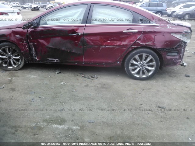 5NPEC4AB1BH215493 - 2011 HYUNDAI SONATA SE/LIMITED RED photo 6