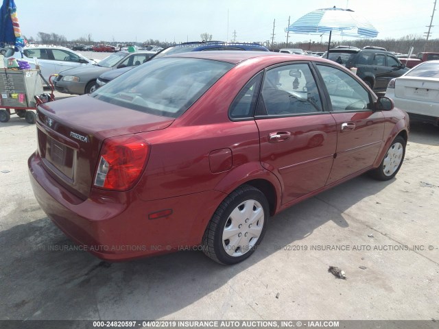 KL5JD56Z78K734281 - 2008 SUZUKI FORENZA CONVENIENCE/POPULAR RED photo 4