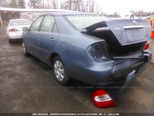 4T1BE32K54U919867 - 2004 TOYOTA CAMRY LE/XLE/SE BLUE photo 3