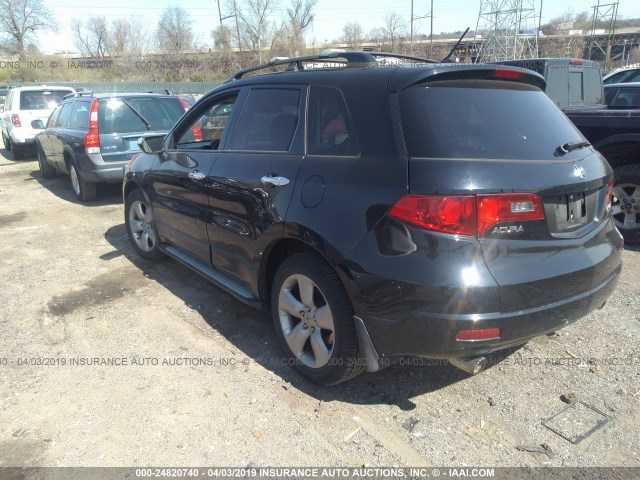 5J8TB18577A005862 - 2007 ACURA RDX TECHNOLOGY BLACK photo 3